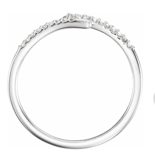 14K White 1/8 CTW Natural Diamond Stackable Ring