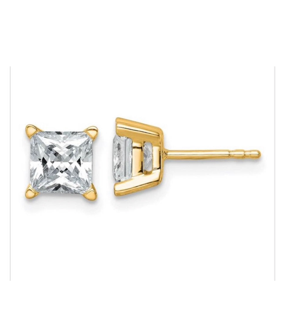14K True Origin Lab Grown
Diamond 2ctw
Princess VS/SI DEF 4
Prong Earrings
