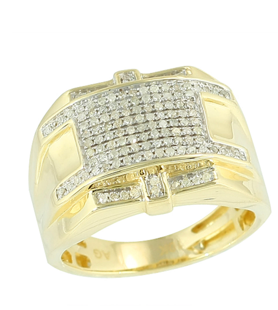 10KY 0.50CTW DIAMOND MEN'S RING