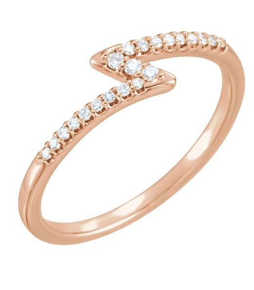 14K Rose 1/8 CTW Natural Diamond Stackable Ring