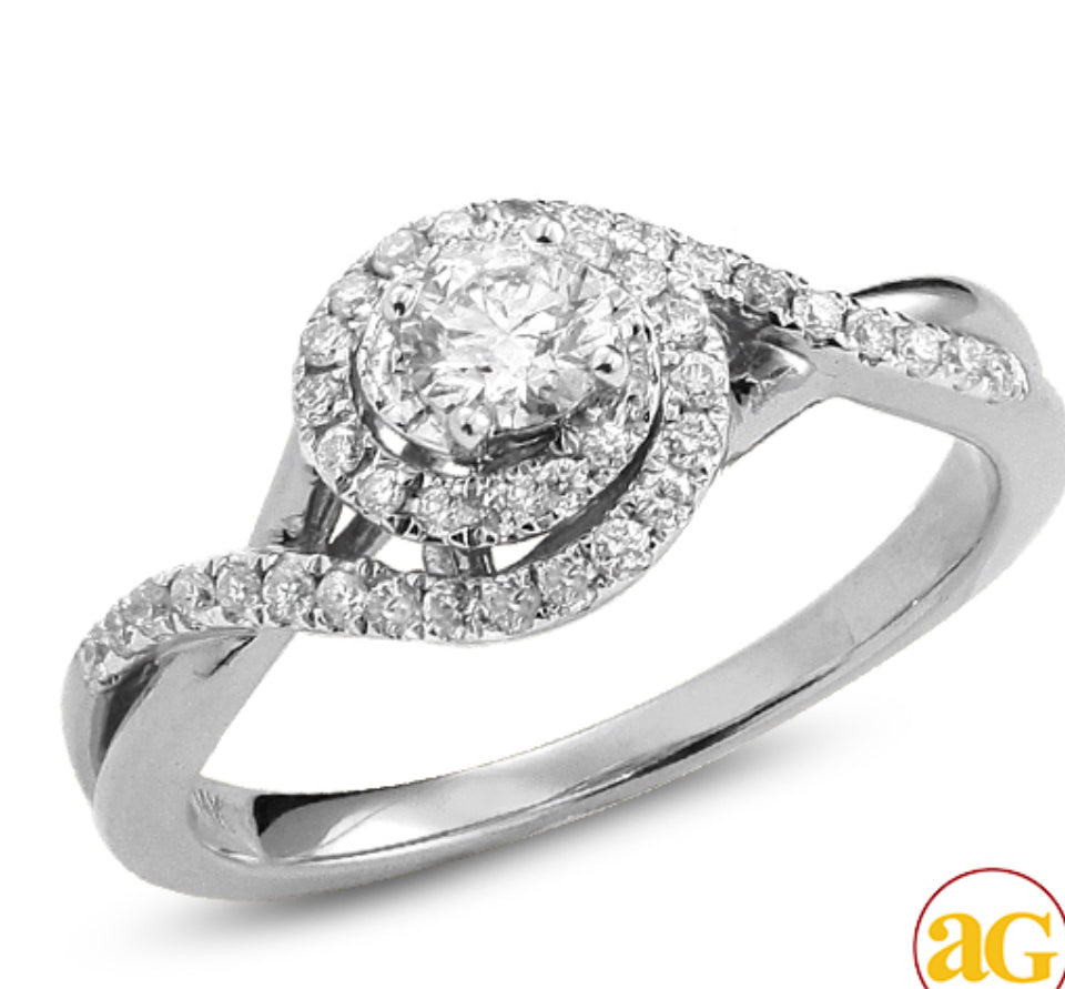 4KW 0.55CTW DIAMOND BRIDAL RING [0.28CT CENTER Item #: RG4964W