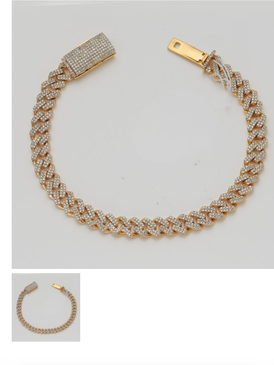 10KY 4.00CTW DIAMOND
SQUARE MIAMI CUBAN
BRACELET
10KY 4.00CTW DIAMOND 26.6 grabs