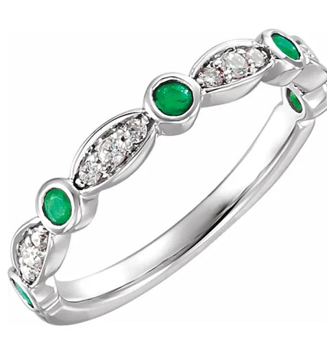 14K White Natural Emerald & 1/6 CTW Natural Diamond Ring
Item # 651989:60000