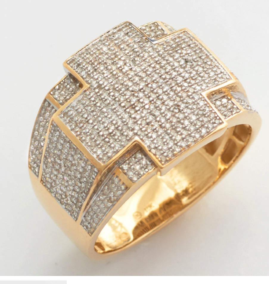 10KY 1.00CTW MICROPAVE DIAMOND MENS RING