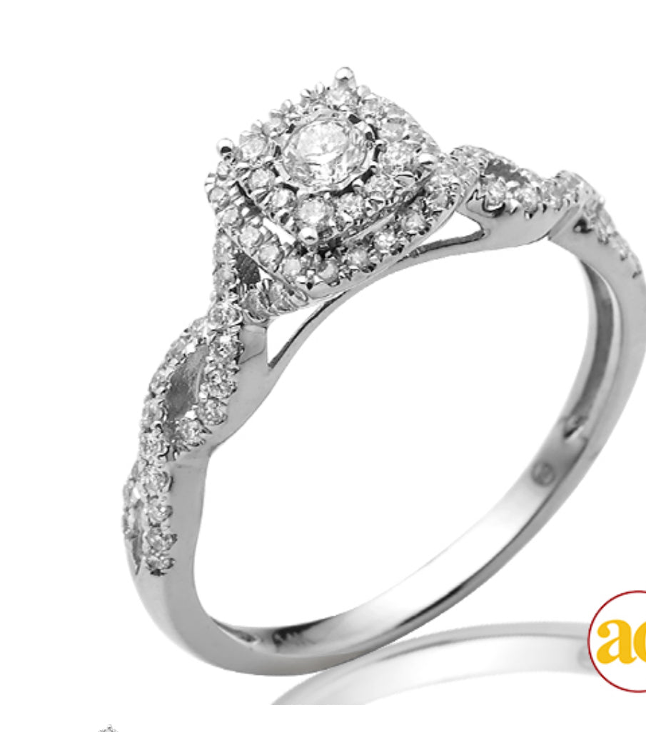 14KW 0.45CTW DIAMOND BRIDAL RING WITH HALO Item #: RG5092W