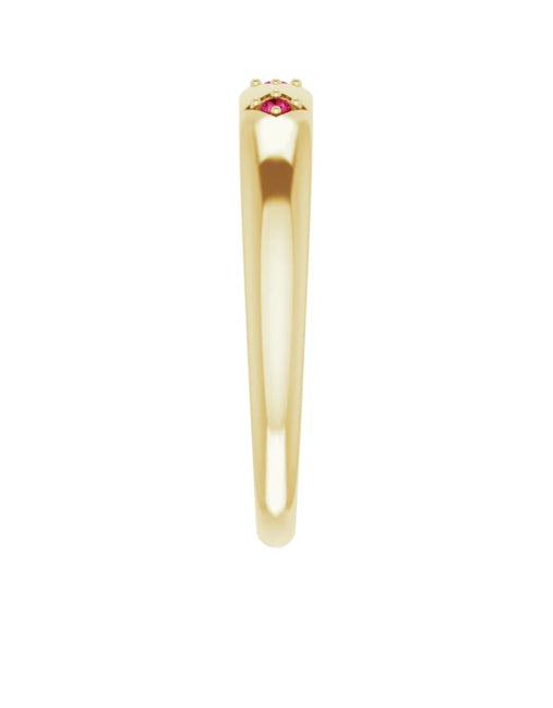 14K Yellow Natural Ruby Stackable Ring