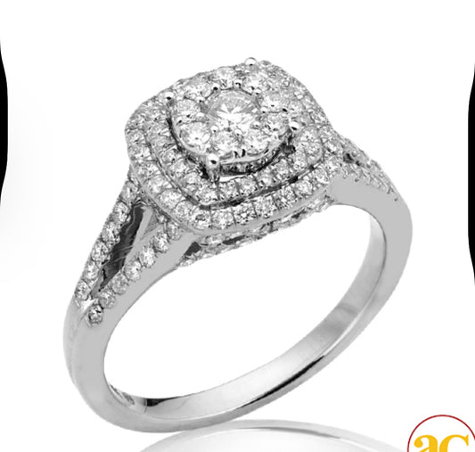 14KW 1.05CTW FLEUR DIAMOND BRIDAL RING WITH DOUBLE Item #:	FR2133W