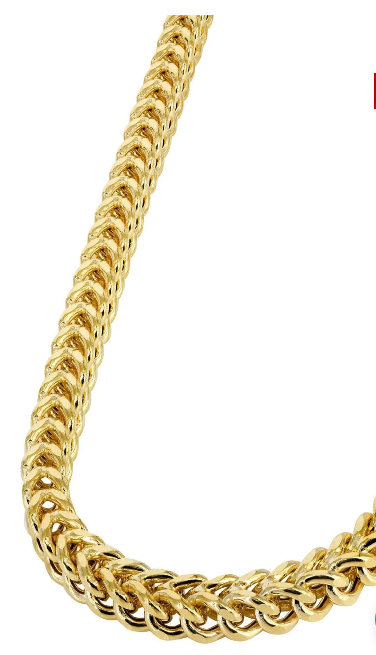 Gold Chain - Mens 10K Yellow Semi Solid Franco Chain