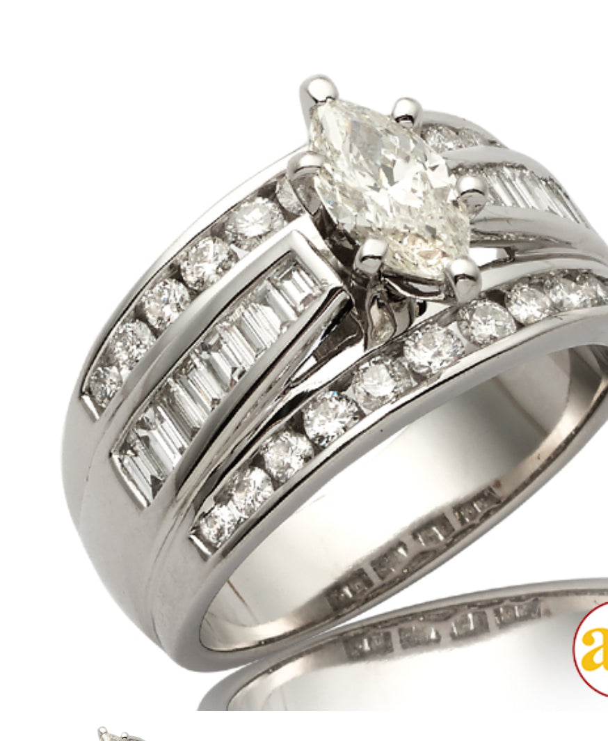 14KW 1.71CTW DIAMOND BRIDAL RING [0.71CT MQ - I SI Item #:	RG5316W