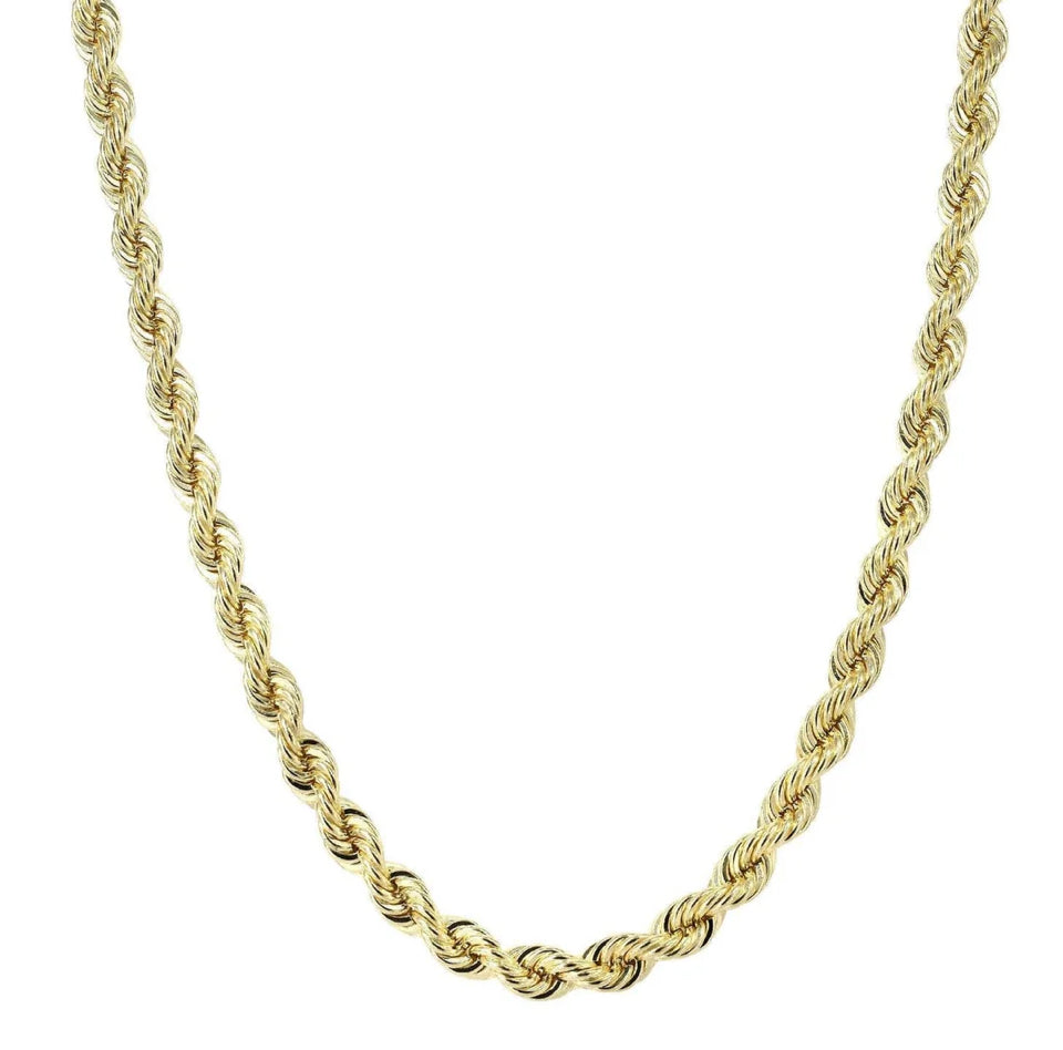 Gold Chain - Mens Solid Rope Chain 10K 22 grams 22” 3MM