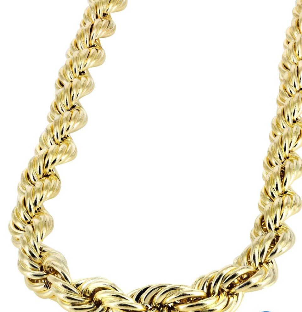 Semi Solid Rope Chain 10K Gold