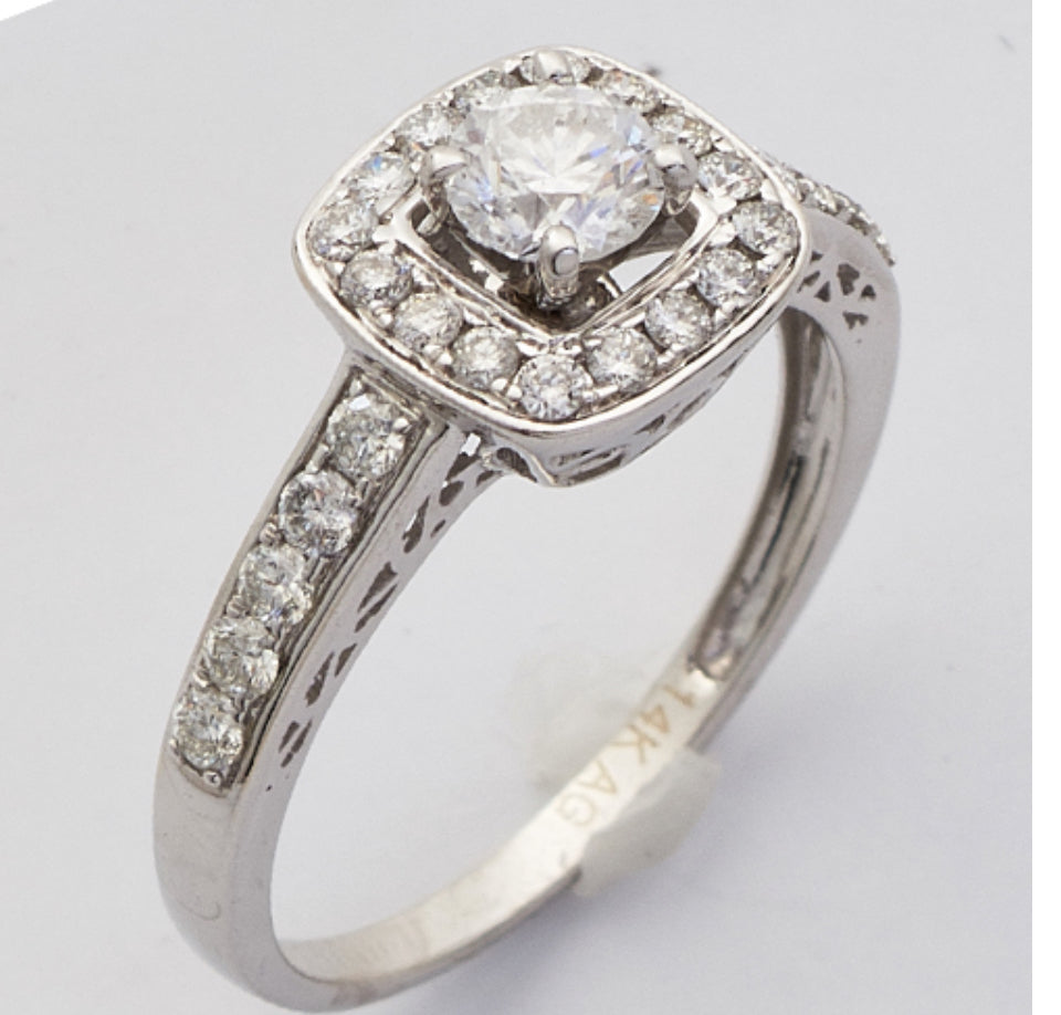 1.00CTW DIAMOND BRIDAL RING WITH SQUARE CHANN