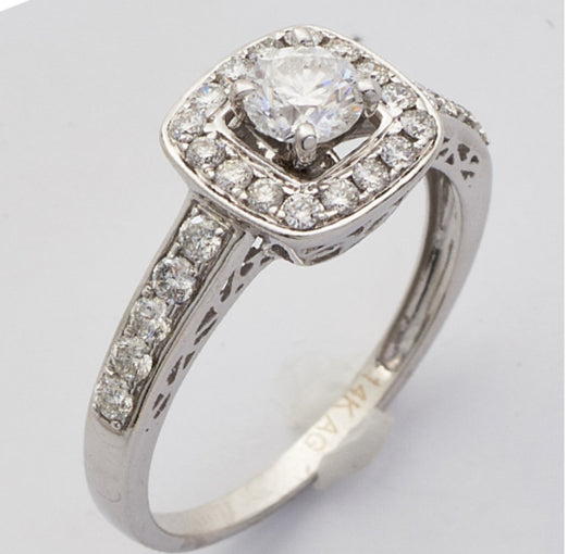 1.00CTW DIAMOND BRIDAL RING WITH SQUARE CHANN