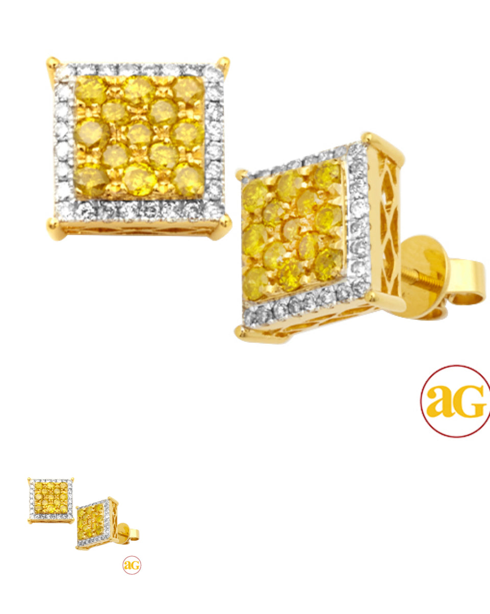 10KY 1.50CTW YELLOW AND WHITE DIAMOND SQUARE
CLUST