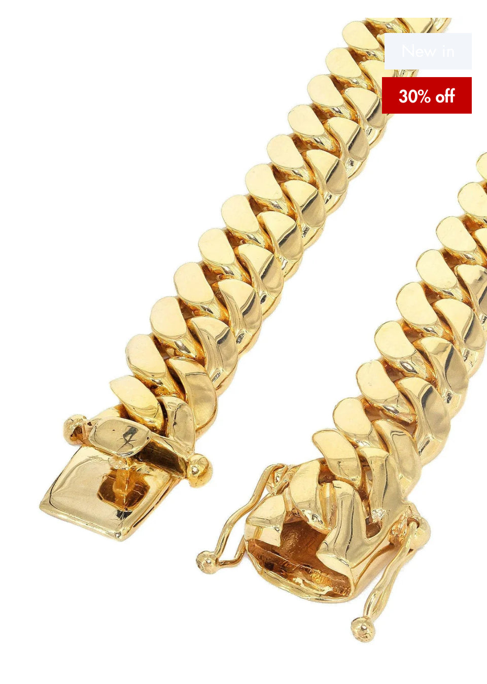 Mens Chain - Solid Miami Cuban Link 10K/