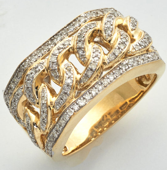 10KY 0.75CTW DIAMOND MENS
MIAMI CUBAN RING