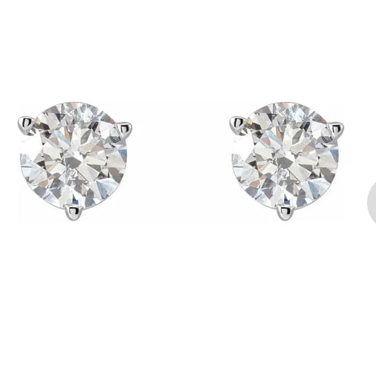 14K White 1 CTW Natural Diamond Earrings