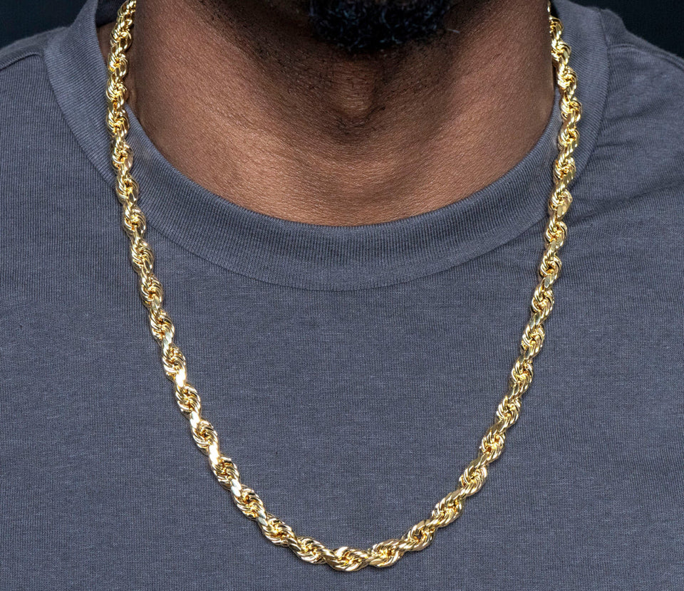 Semi Solid Rope Chain 10K Gold