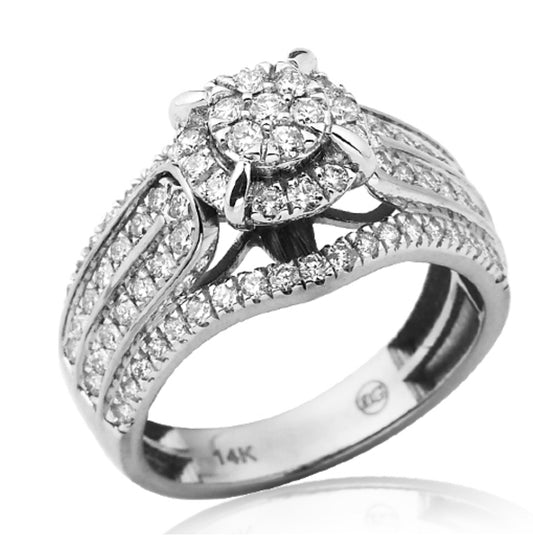 14KW 1.00CTW FLEUR DIAMOND BRIDAL RING WITH PRONG