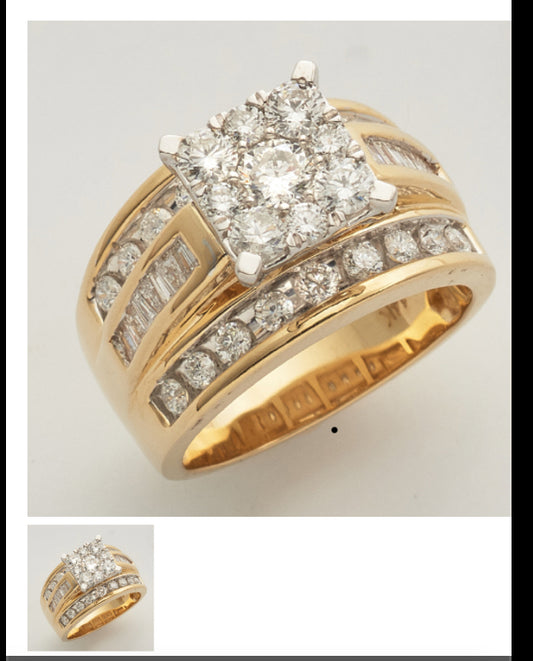 14KY 2.00CTW DIAMOND PEAR
CLUSTER RING