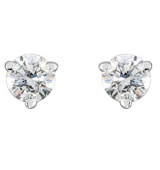 14K White 1/2 CTW Natural Diamond Earrings