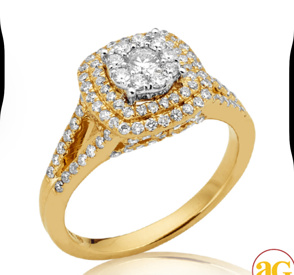 14KY 1.05CTW FLEUR DIAMOND BRIDAL RING WITH DOUBLE Item #:	FR2133Y