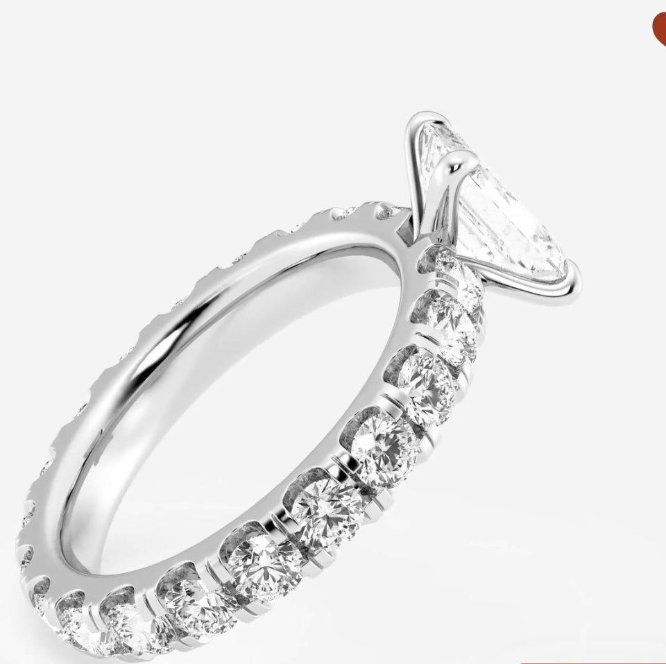 3 5/8 ctw Emerald Lab Grown Diamond Eternity Solitaire Engagement Ring
14K White Gold, FG, VS2+ | IGI Certified, 1 1/2 CT center. This item is custom made to order