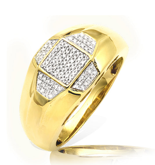 10KY 0.25CTW DIAMOND MICROPAVE MENS RING