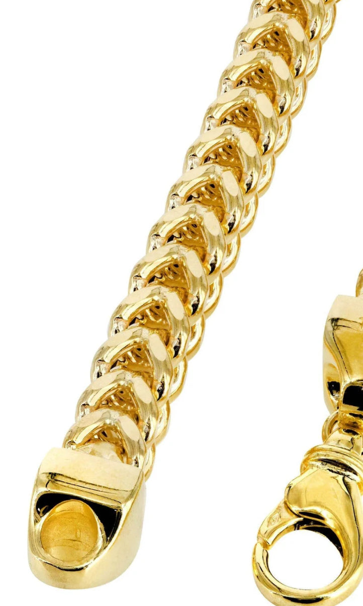 Gold Chain - Mens 10K Yellow Semi Solid Franco Chain