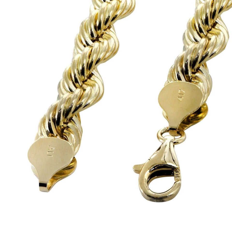 Gold Chain - Mens Solid Rope Chain 10K 13 grams 22” 13 grams