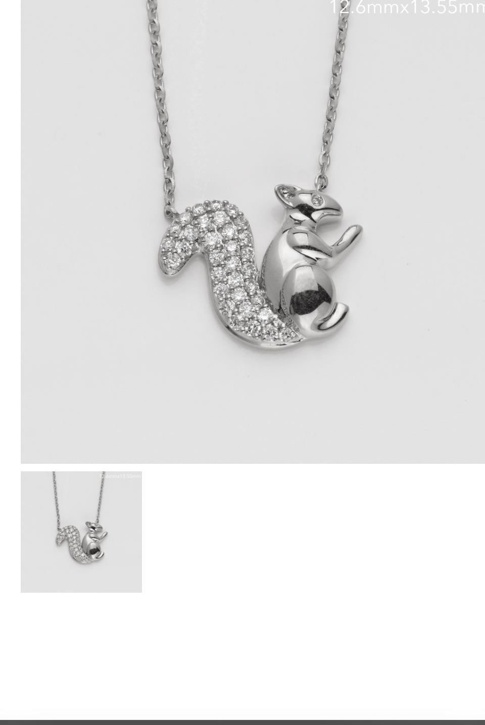 14KW 0.25CT DIAMOND
SQUIRREL NECKLACE
14KW 0.25CT DIAMOND SQUIRREL NECKLACE